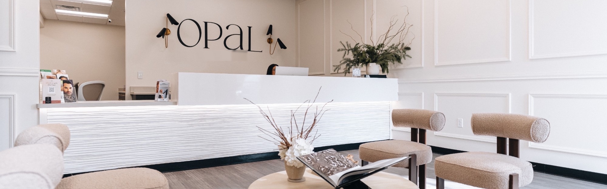 The Opal Aesthetics lobby and reception in Bakersfield